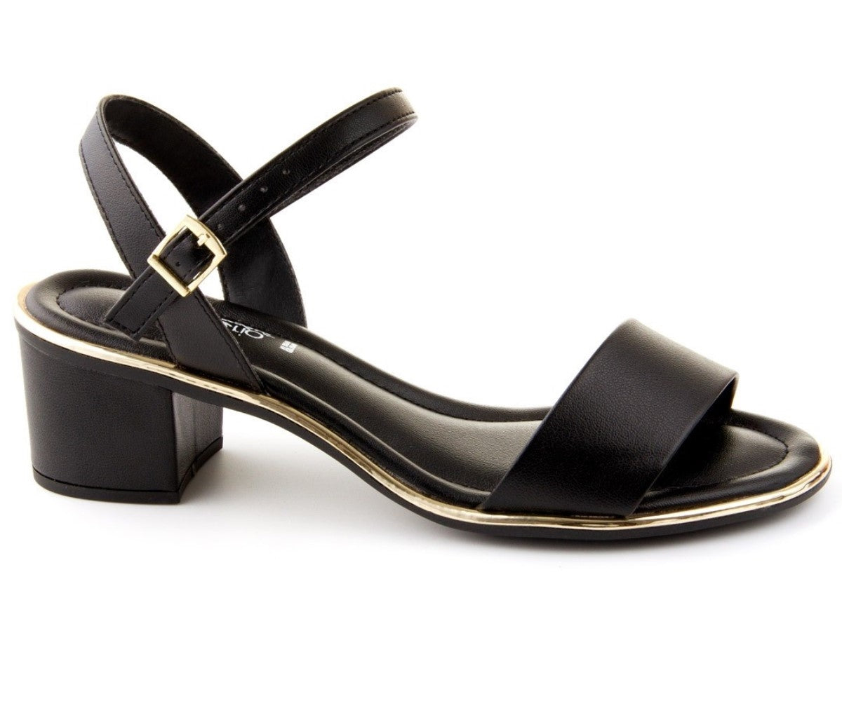 BR Gold Trimmed Black Sandal