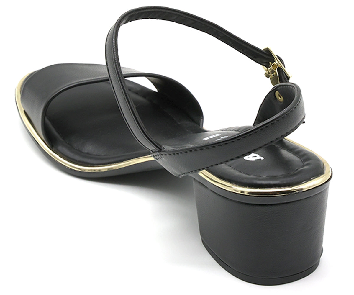 BR Gold Trimmed Black Sandal
