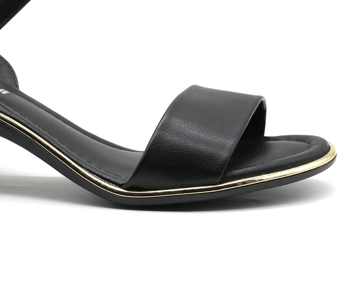 BR Gold Trimmed Black Sandal
