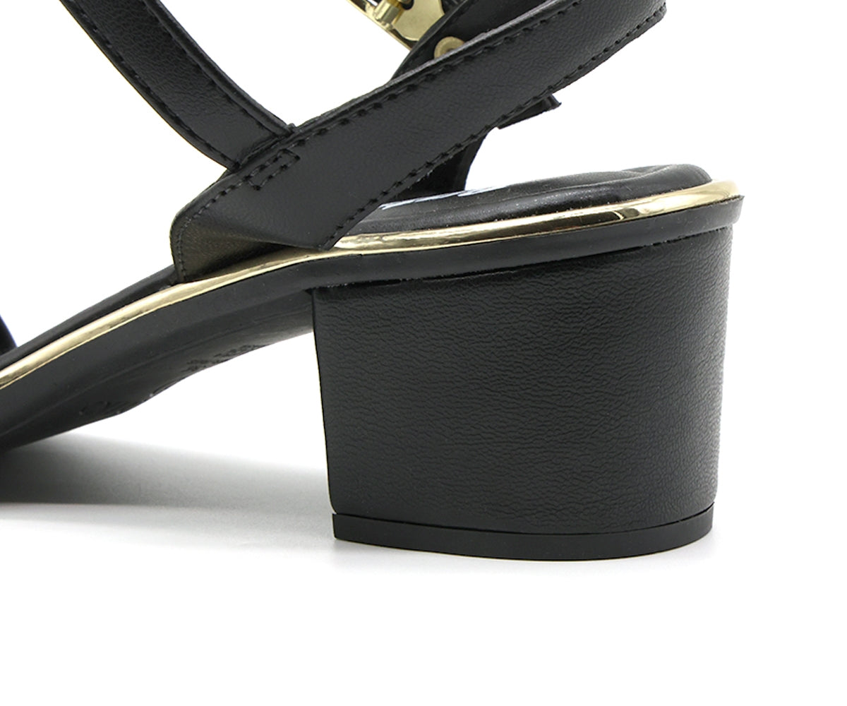 BR Gold Trimmed Black Sandal