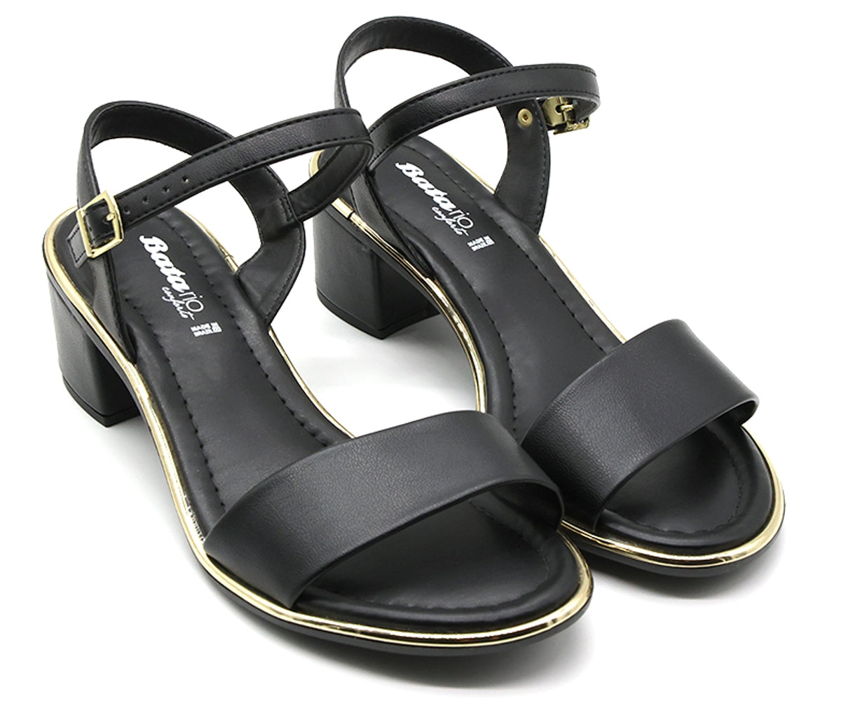 BR Gold Trimmed Black Sandal