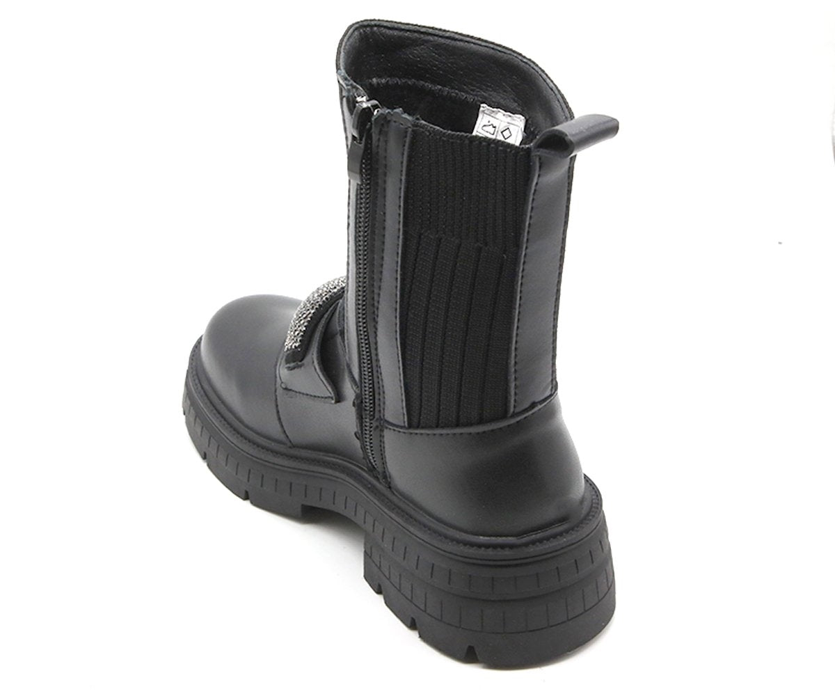 black embellished sock boot