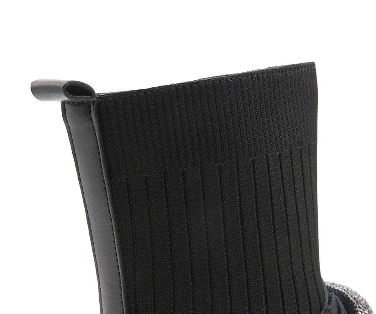 black embellished sock boot