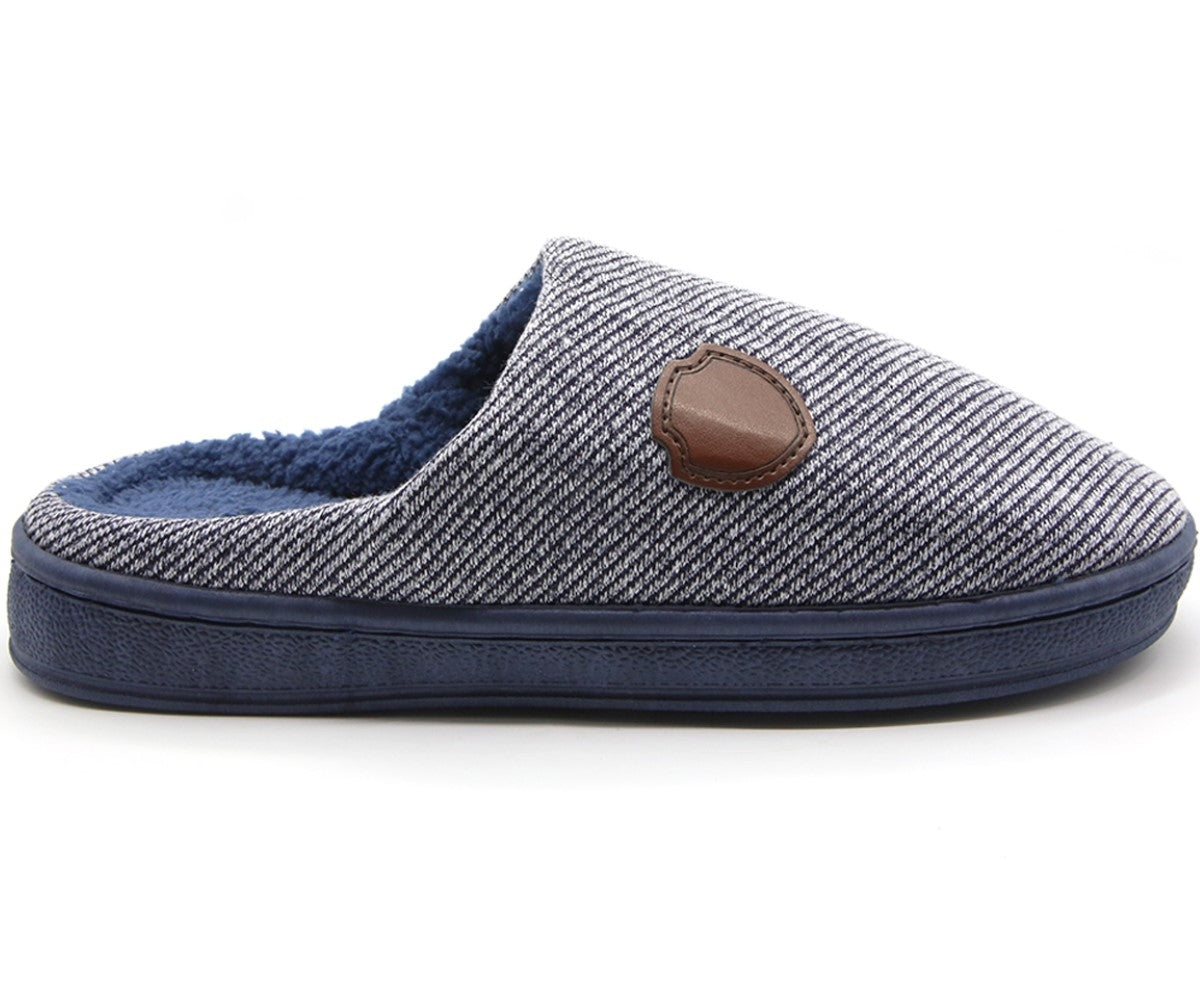 navy striped house clog