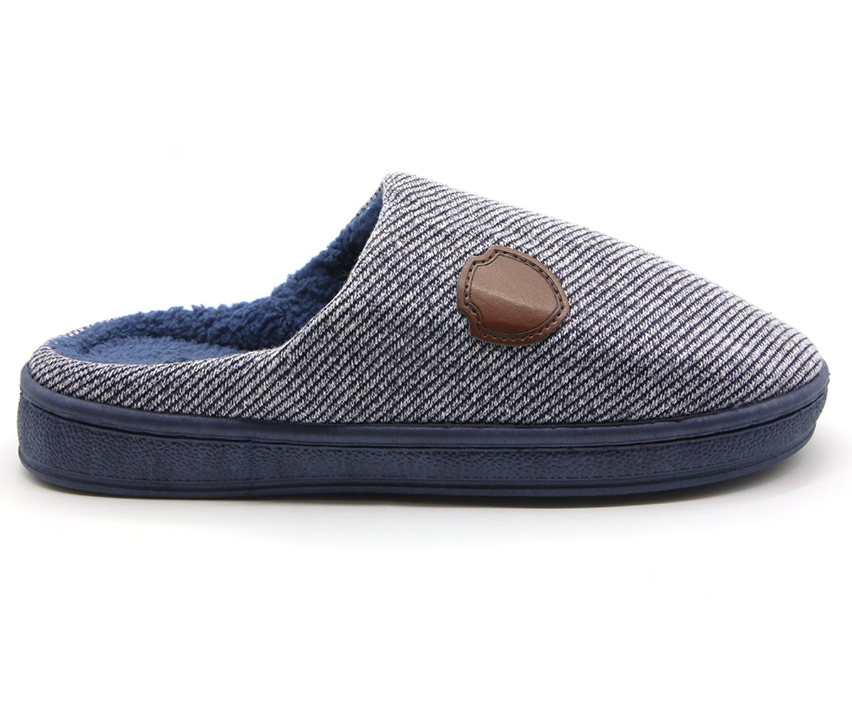 navy striped house clog