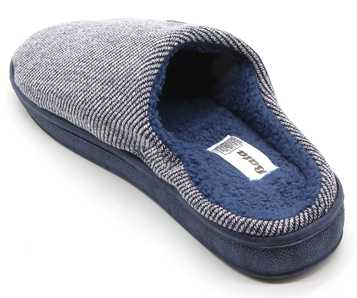 navy striped house clog