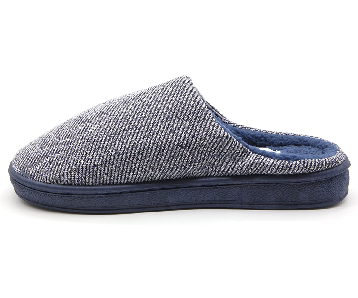 navy striped house clog