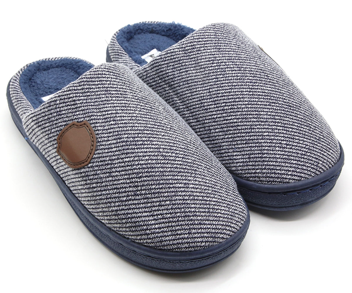 navy striped house clog