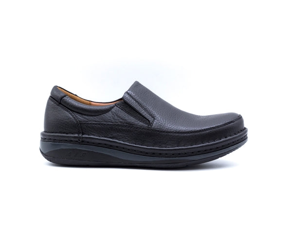 premium leather air tech black slip-ons