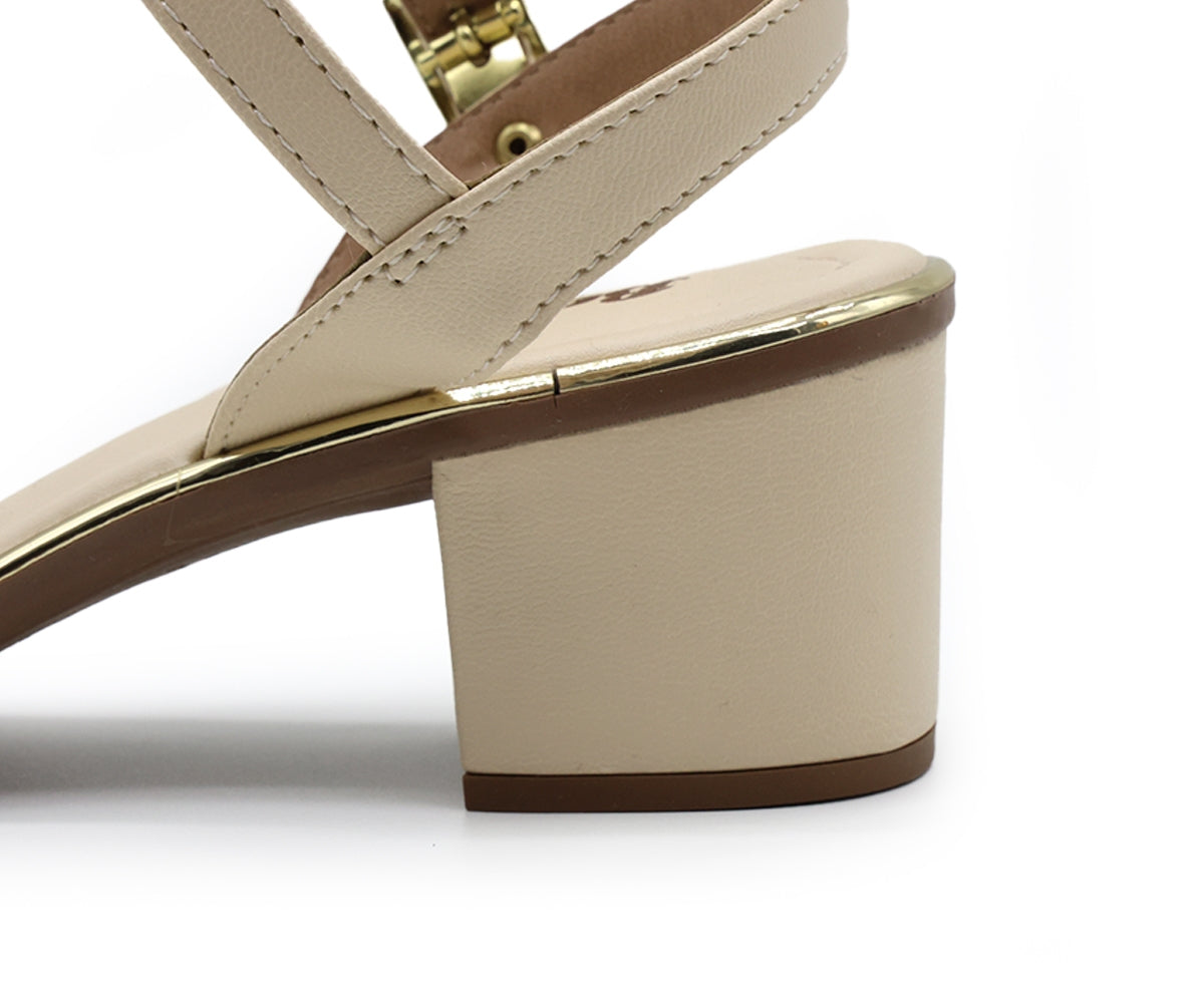 br gold trimmed cream sandal