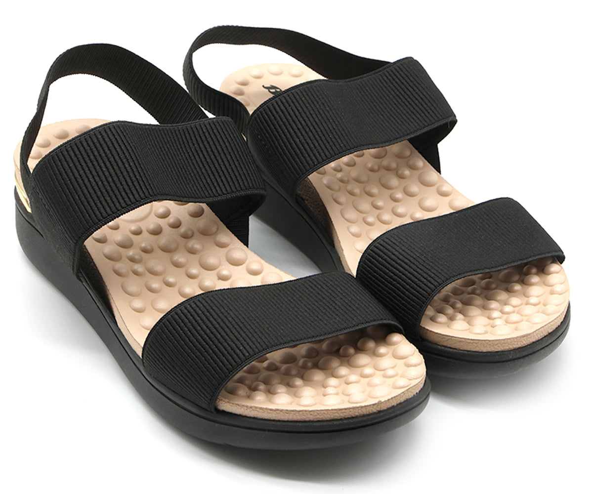 br reflex tech black elastic sandal