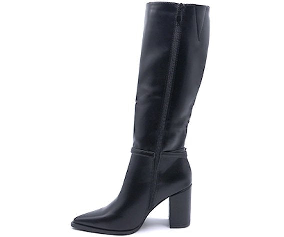 br black pointed calf boots