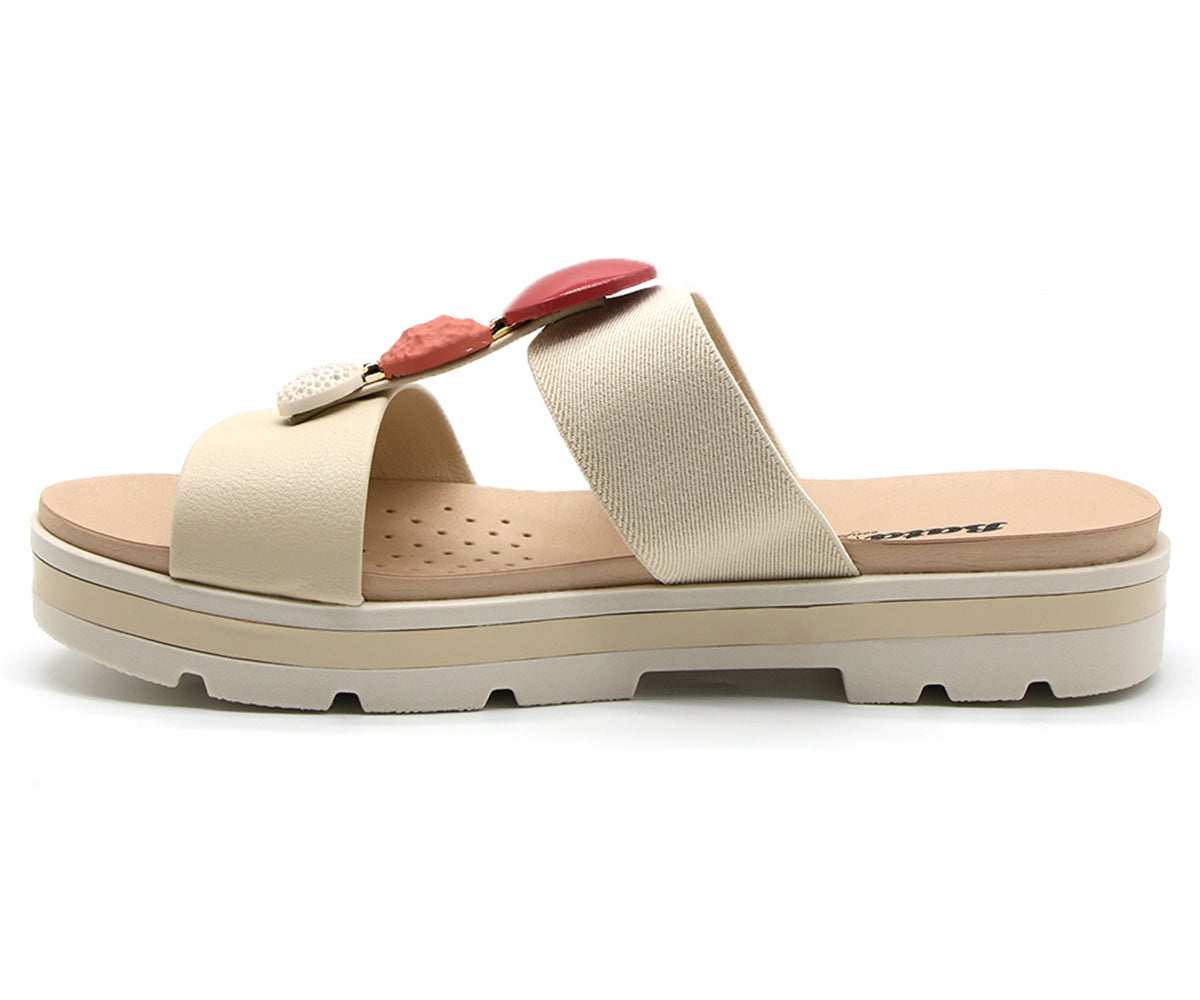 dry tech cream embellished slide