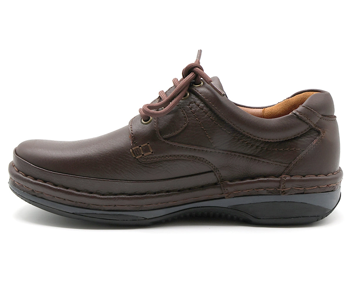 premium leather air tech brown lace-ups