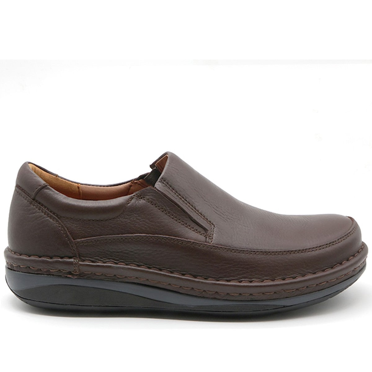 Premium Leather Air Tech Brown Slip-Ons