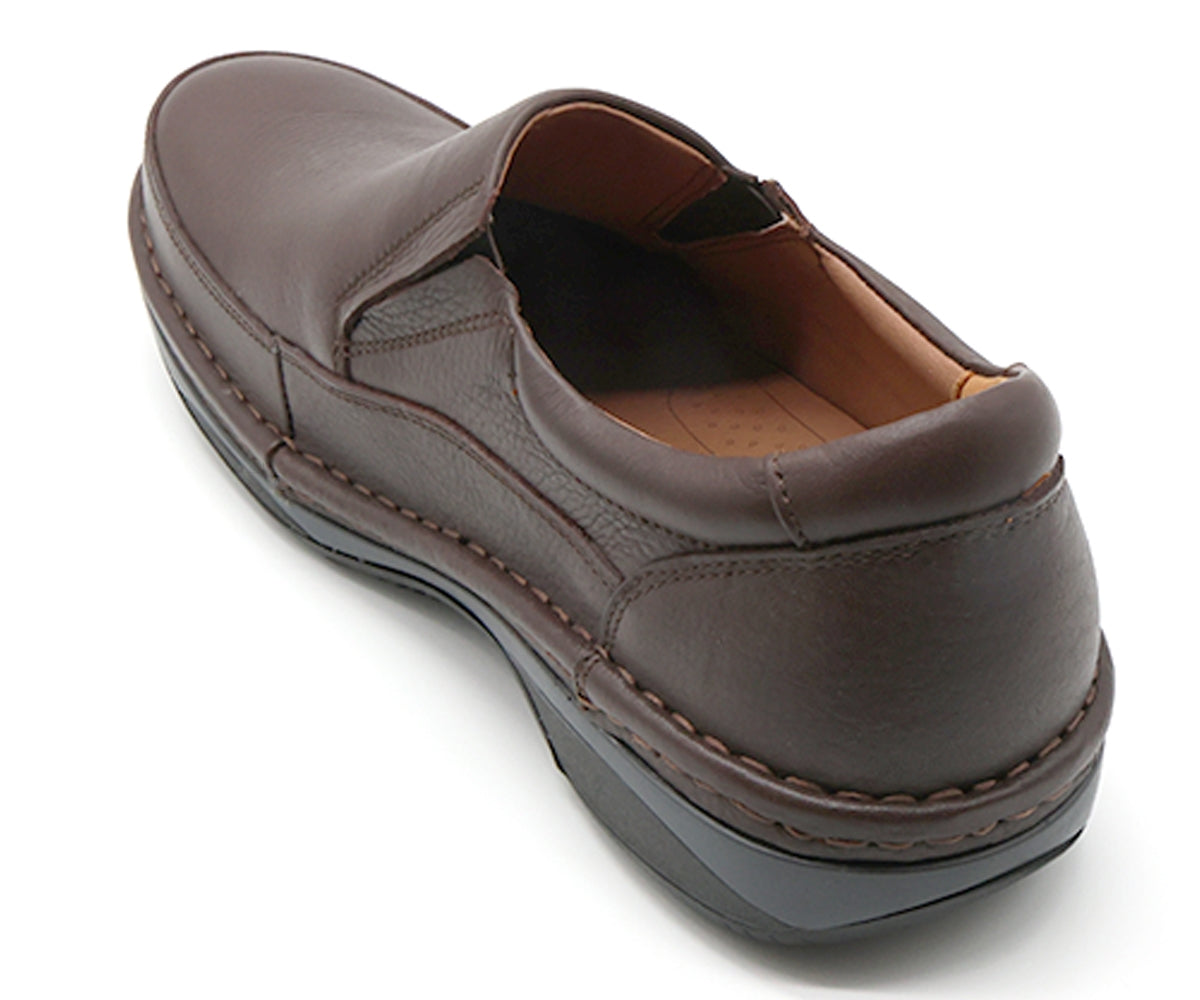 premium leather air tech brown slip-ons