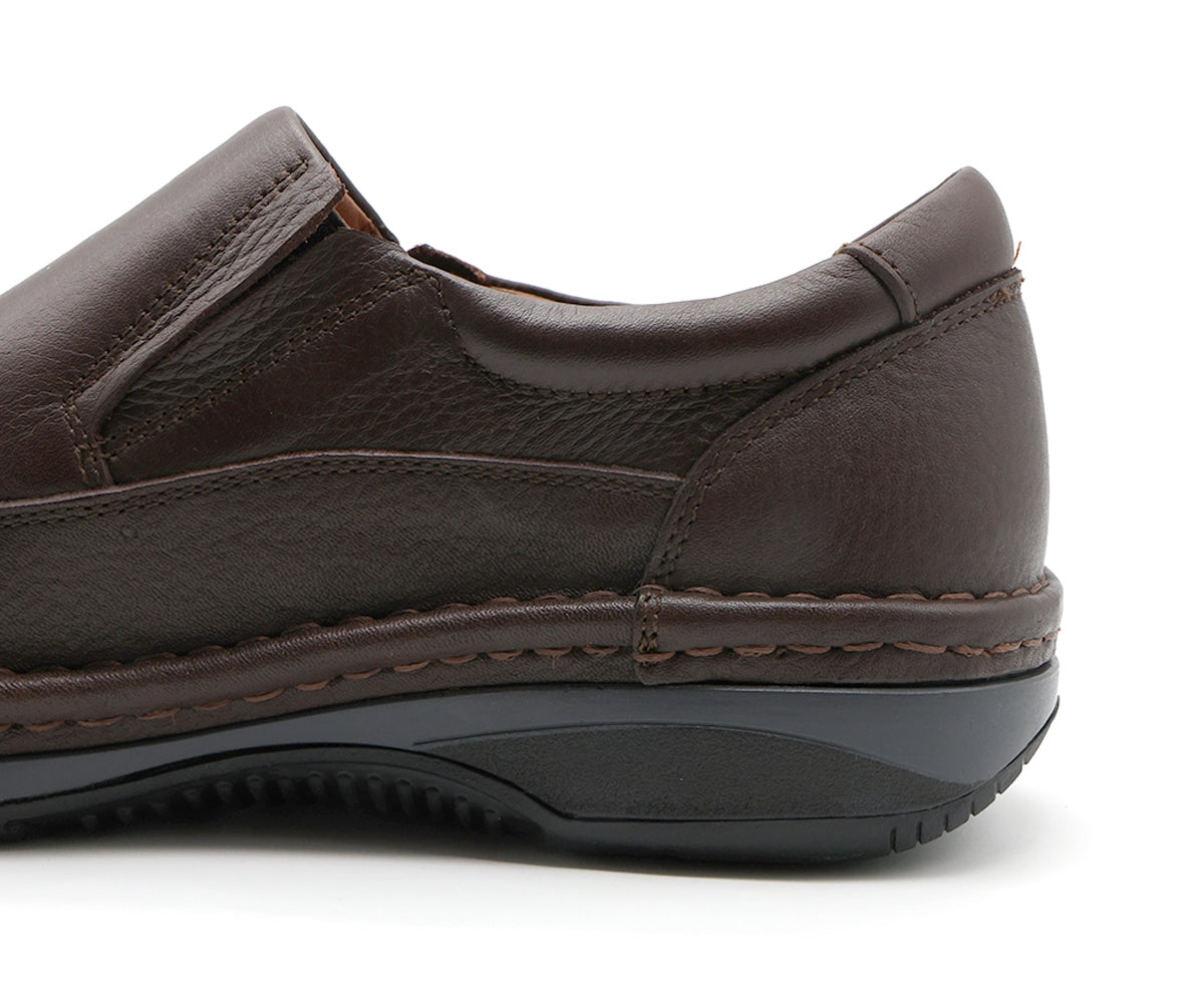 premium leather air tech brown slip-ons