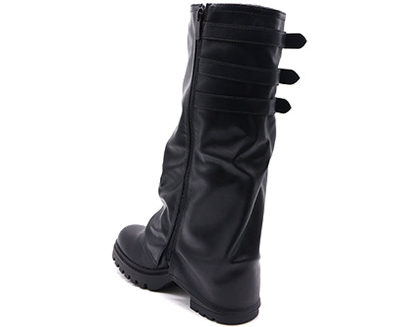 black folded calf boot