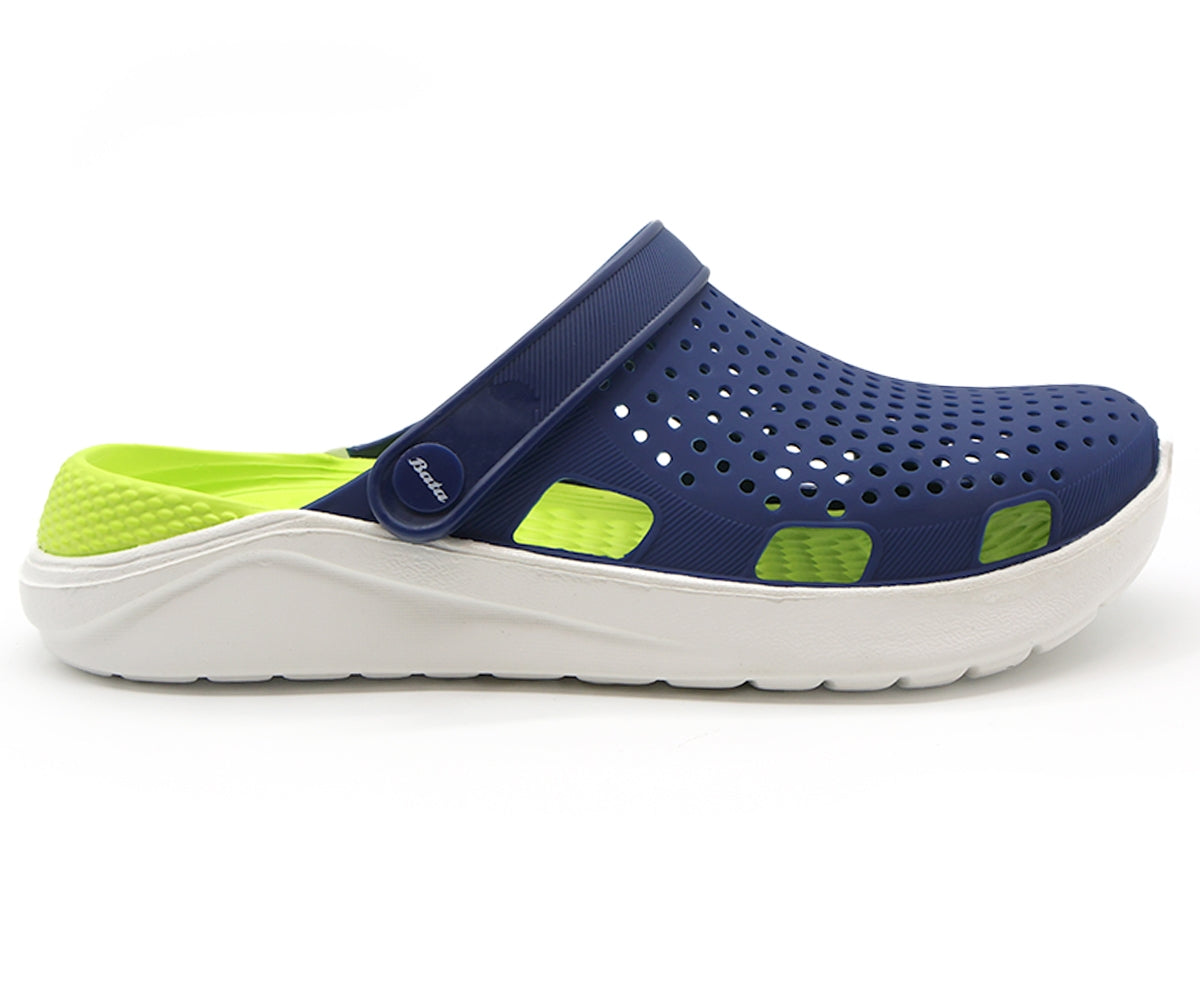 navy & green foam clogs