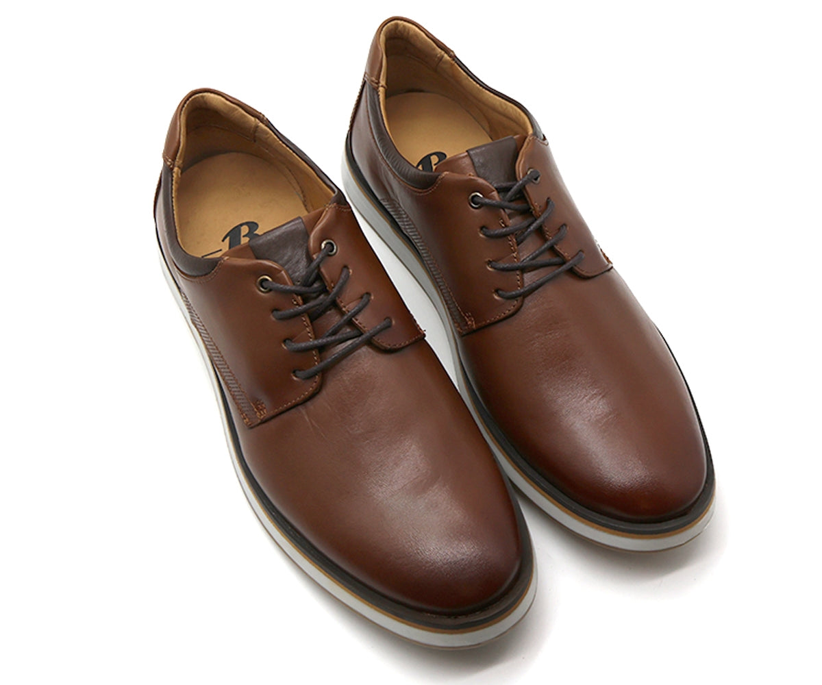 b premium brown derby lace-ups