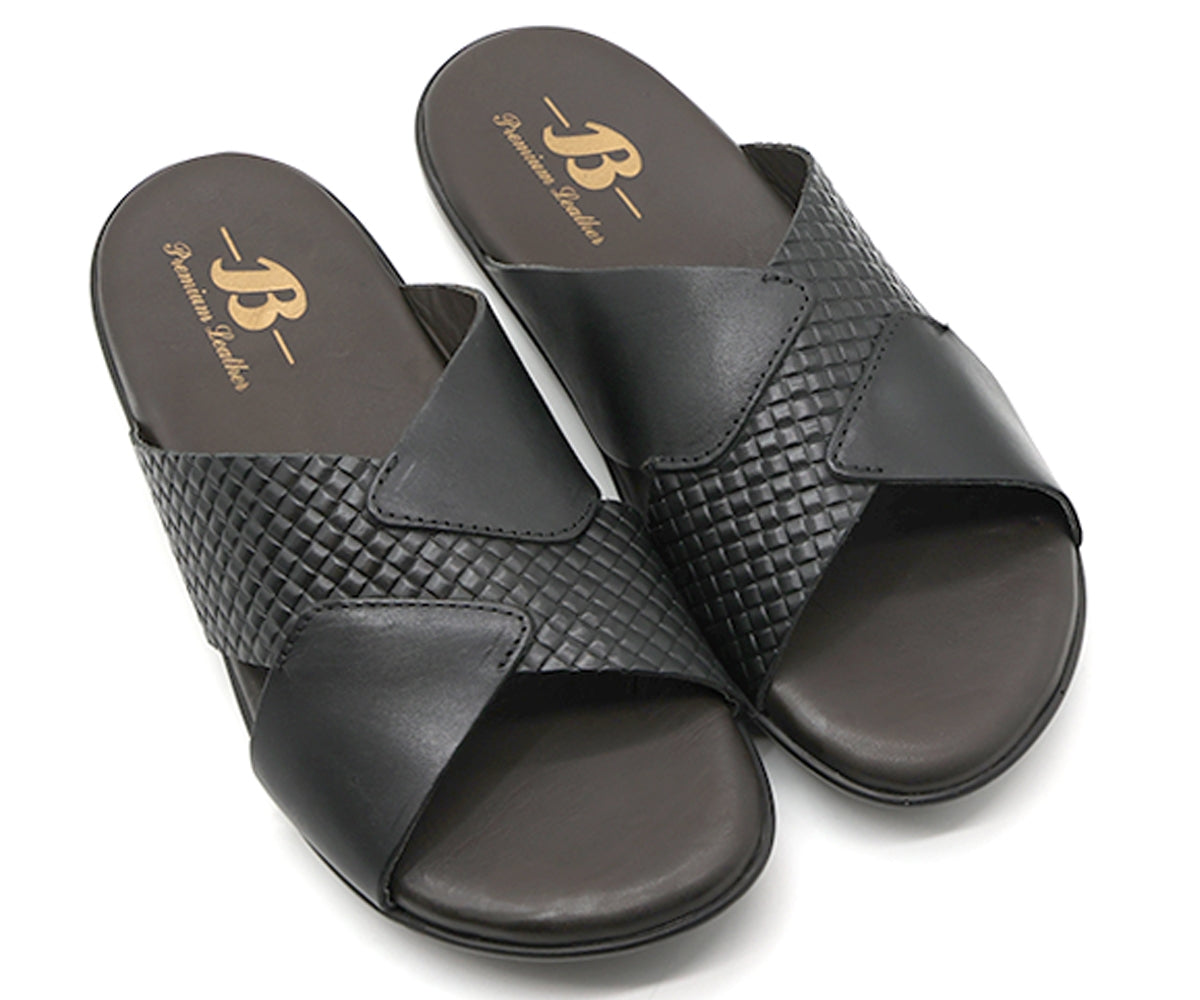 b premium black criss cross slide