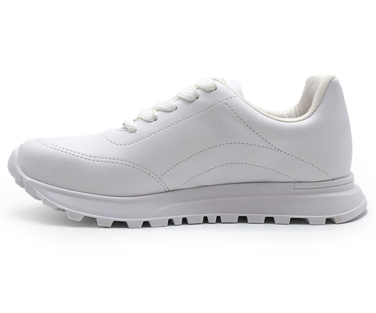 br all white retro trainers