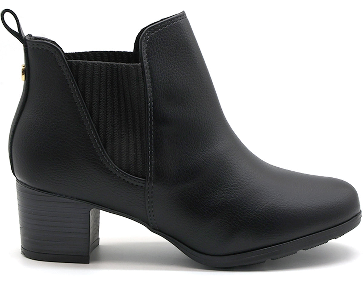 br black mid heel ankle boot
