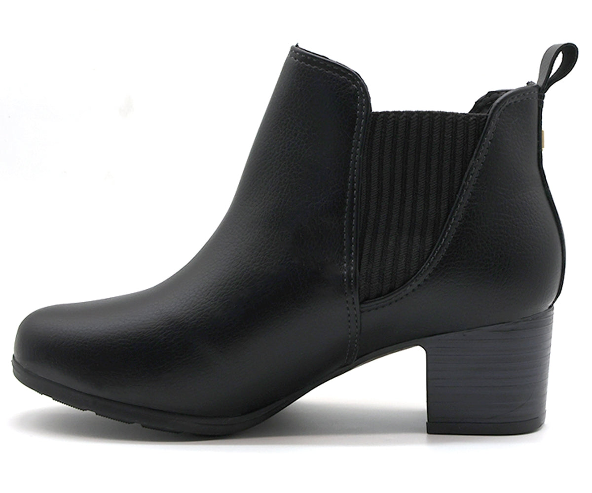 br black mid heel ankle boot