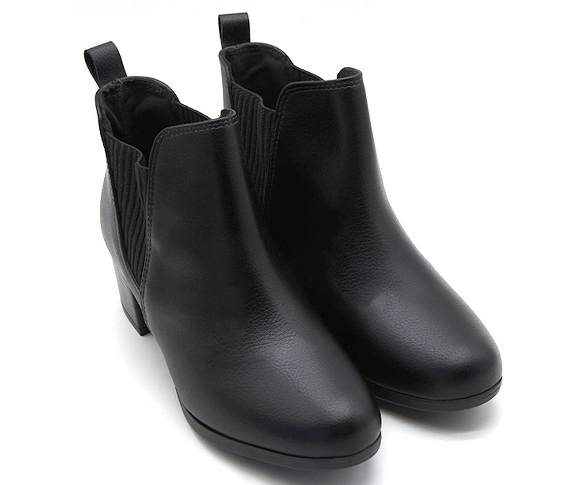 br black mid heel ankle boot