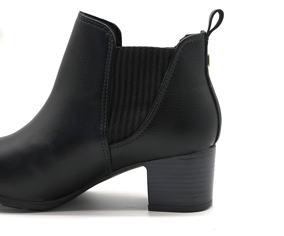 br black mid heel ankle boot