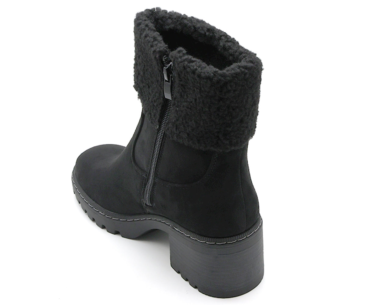 black fur topped boot
