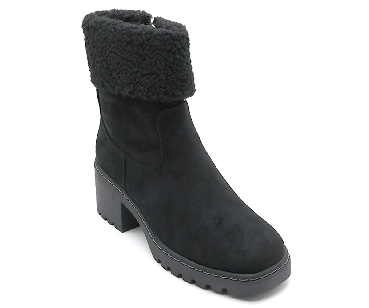 black fur topped boot