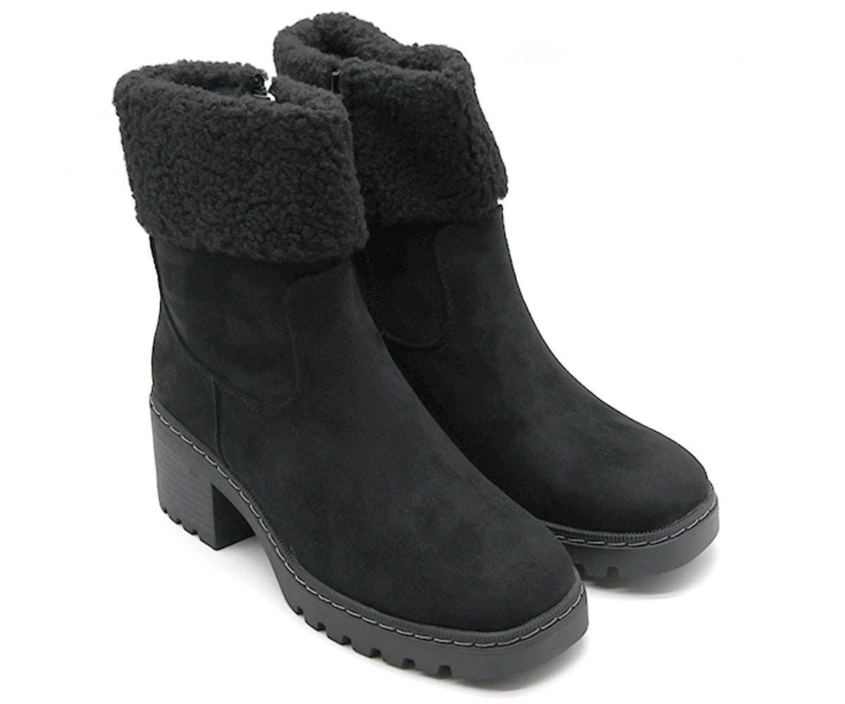 black fur topped boot