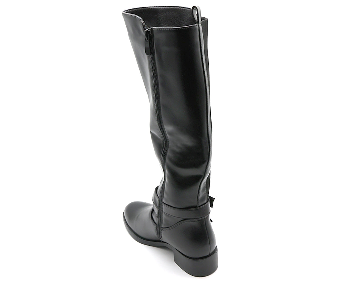 black stretch knit riding boot