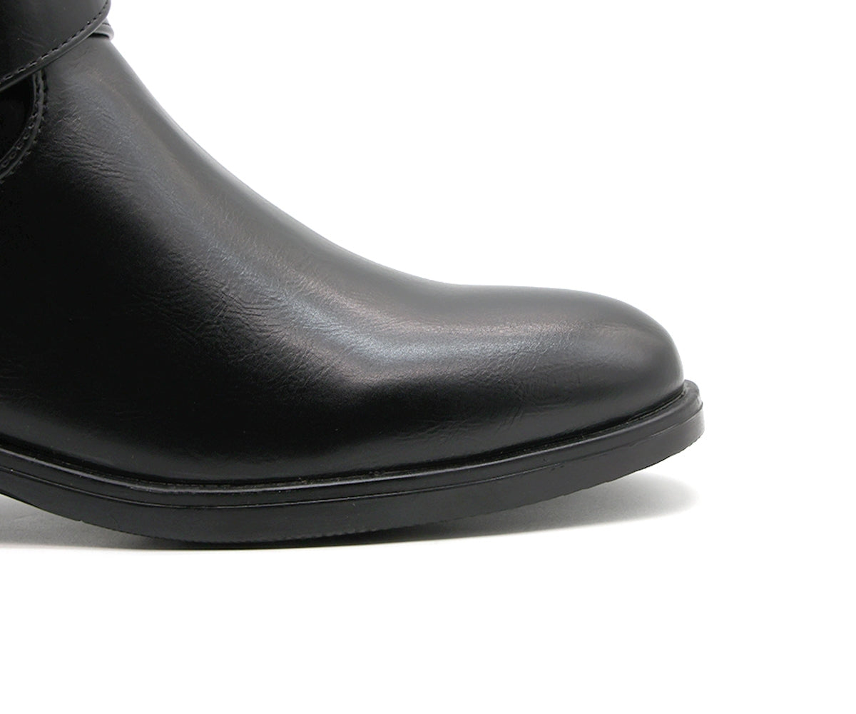 black stretch knit riding boot
