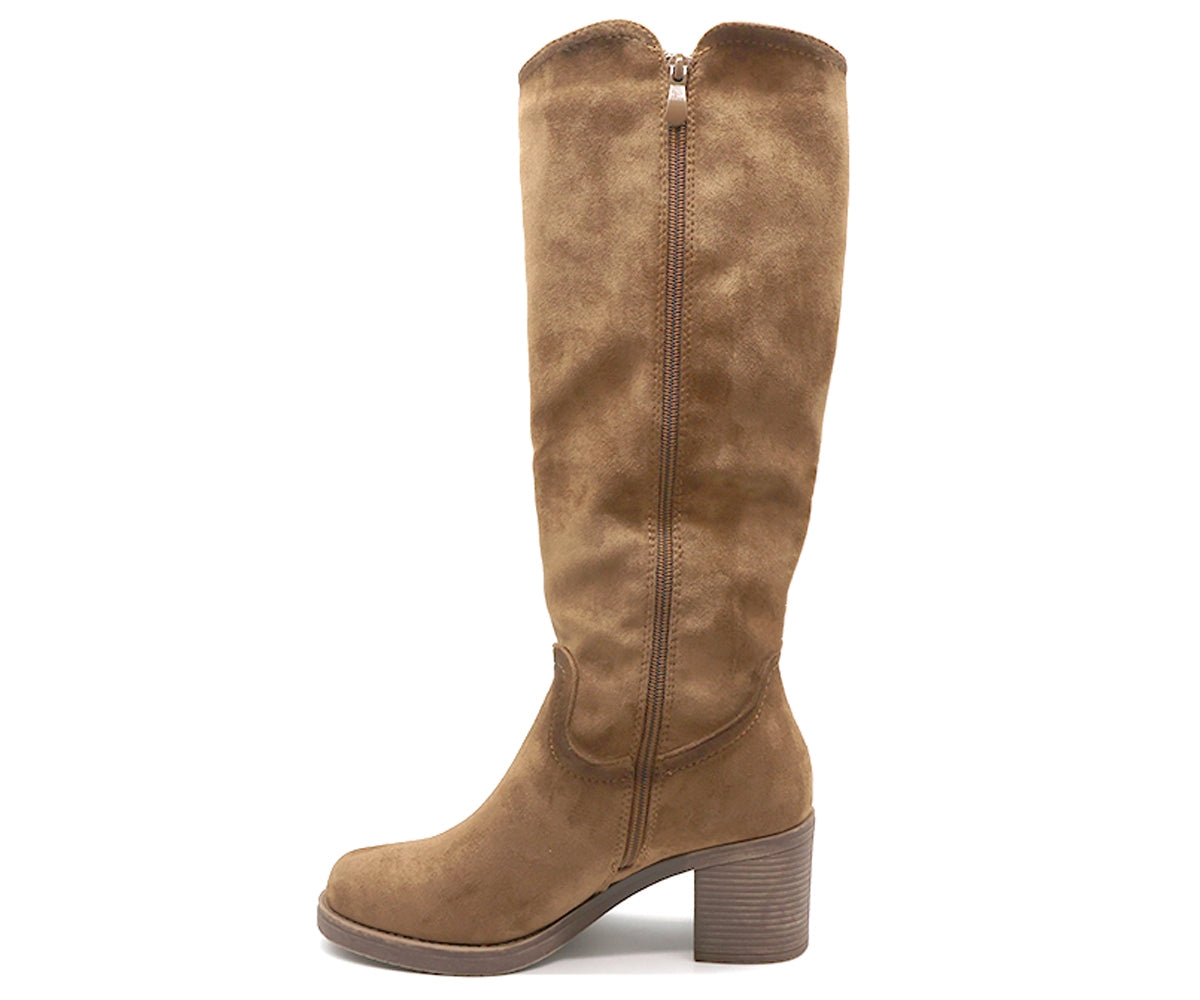 camel suede calf boot