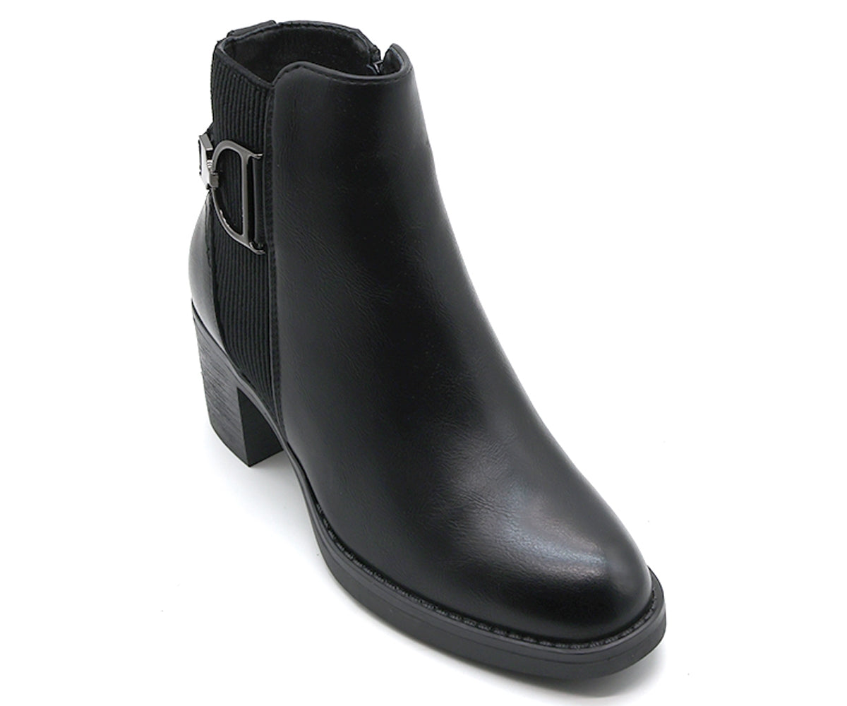 black knit panelled ankle boot