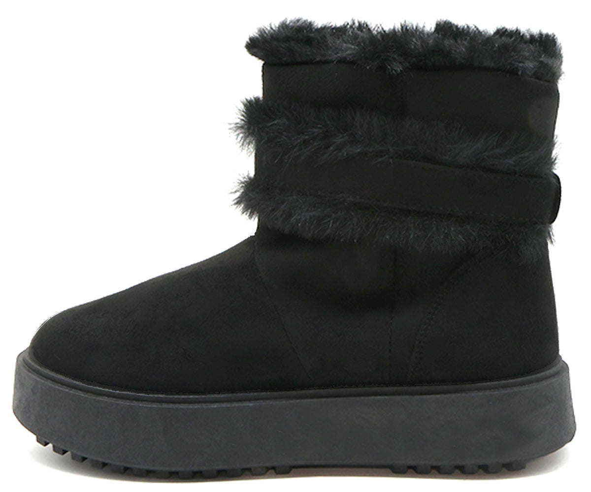 black furry boots