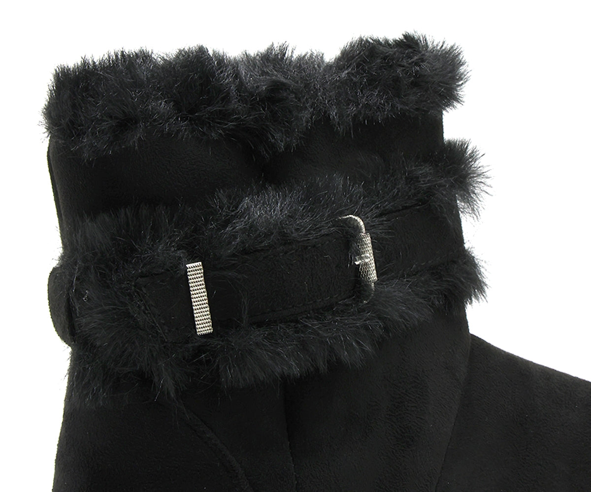 black furry boots
