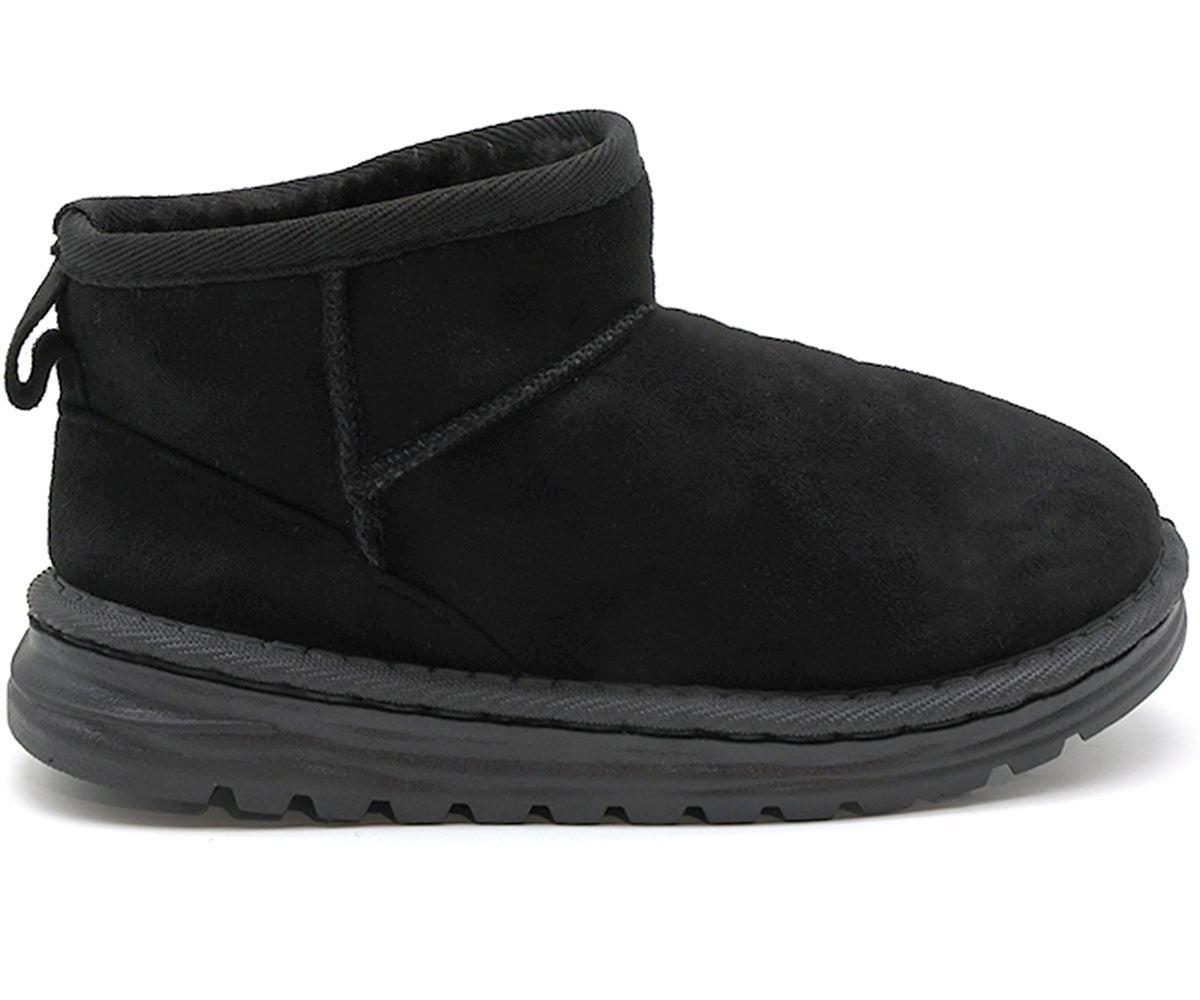 black fur-lined boot