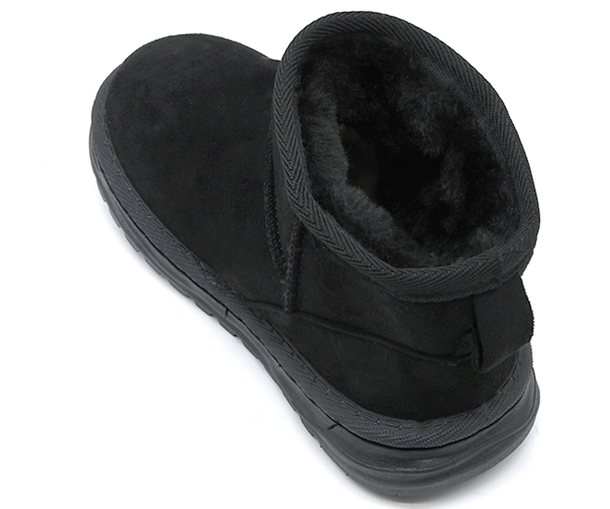 black fur-lined boot