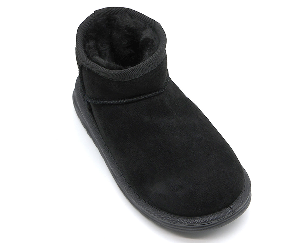 black fur-lined boot