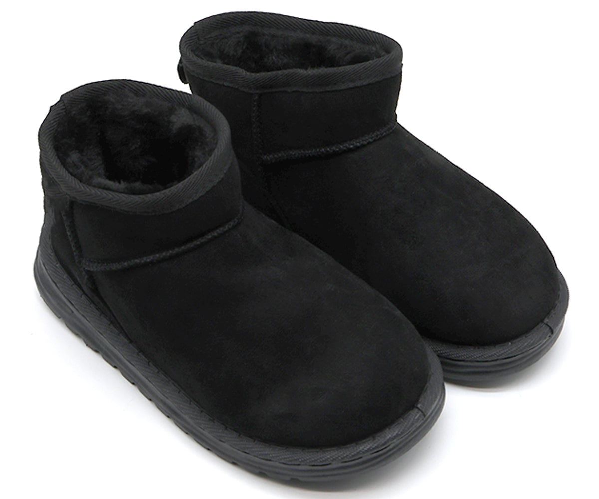 black fur-lined boot