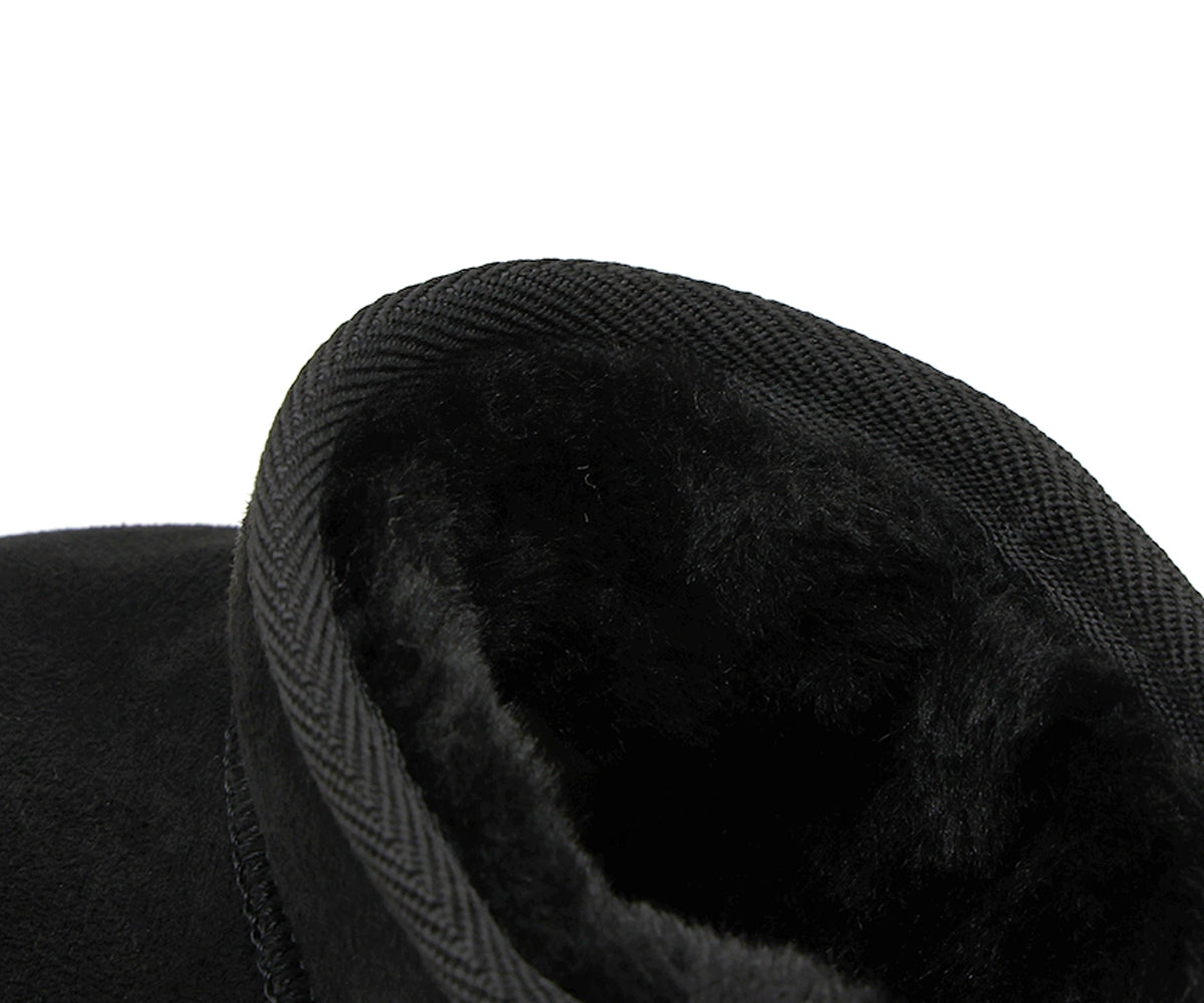 black fur-lined boot