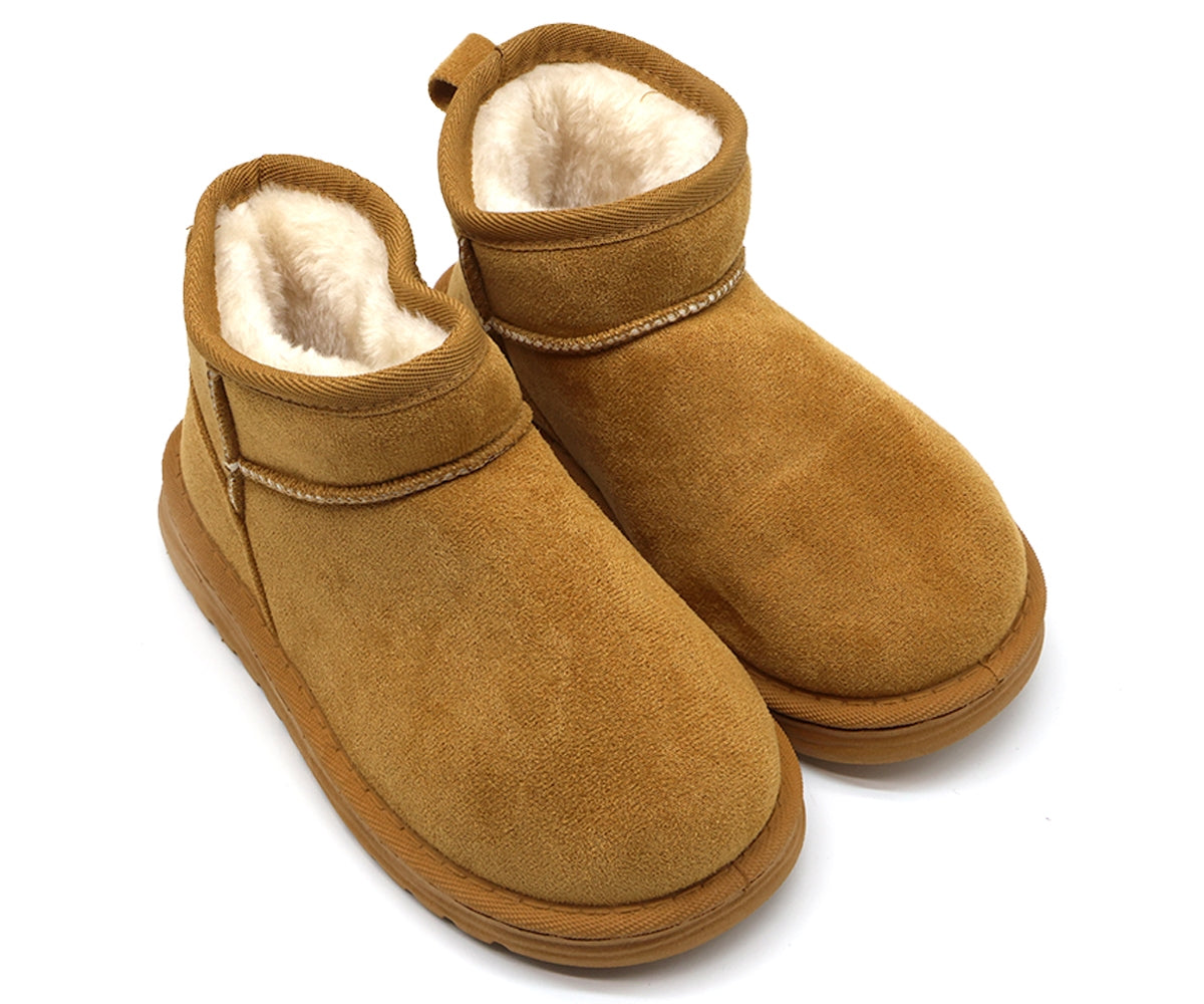 camel fur-lined boot