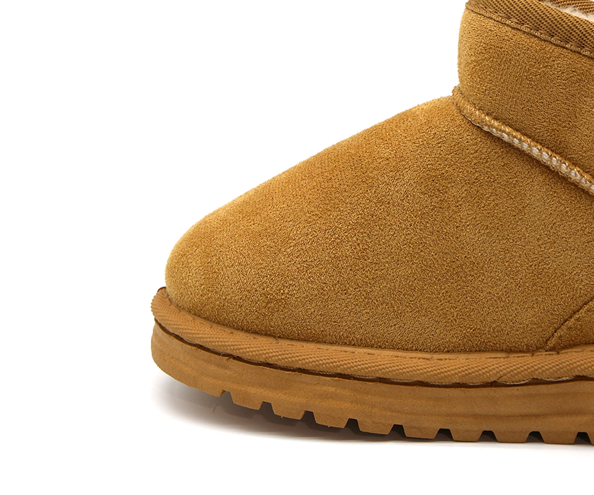 camel fur-lined boot