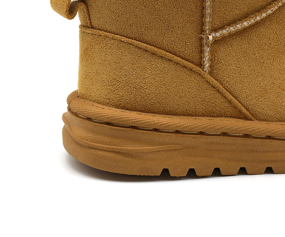 camel fur-lined boot