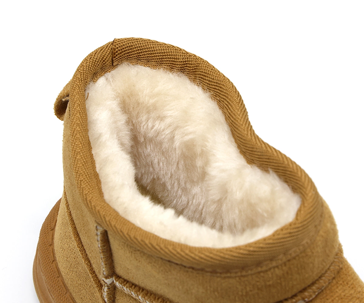camel fur-lined boot