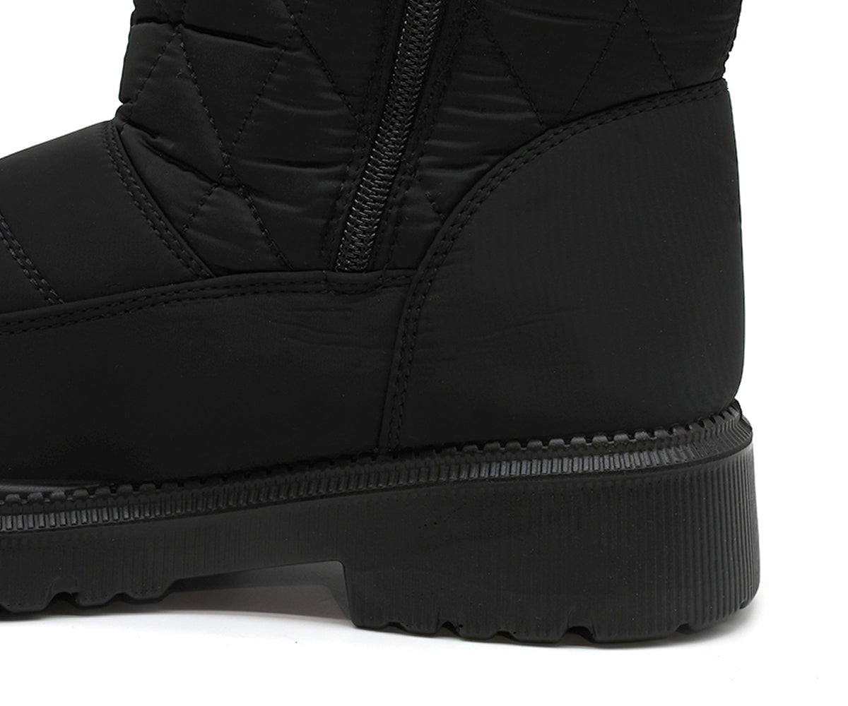 black furry nylon boot