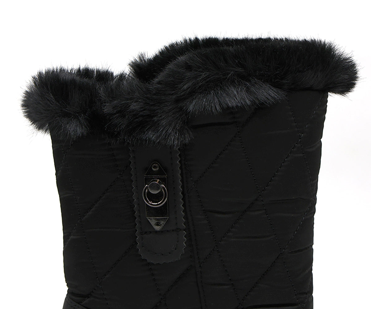 black furry nylon boot